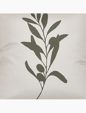 Housse de coussin d'extérieur motif feuille et vert TILEO