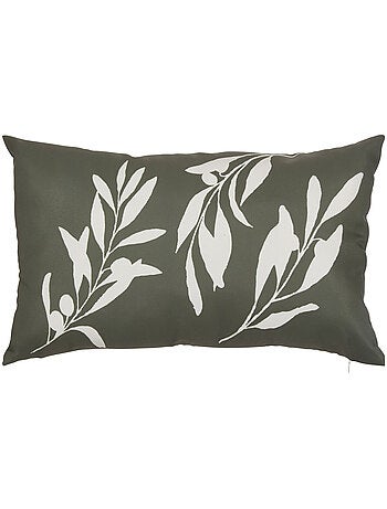 Housse de coussin d'extérieur motif feuilles TILEO