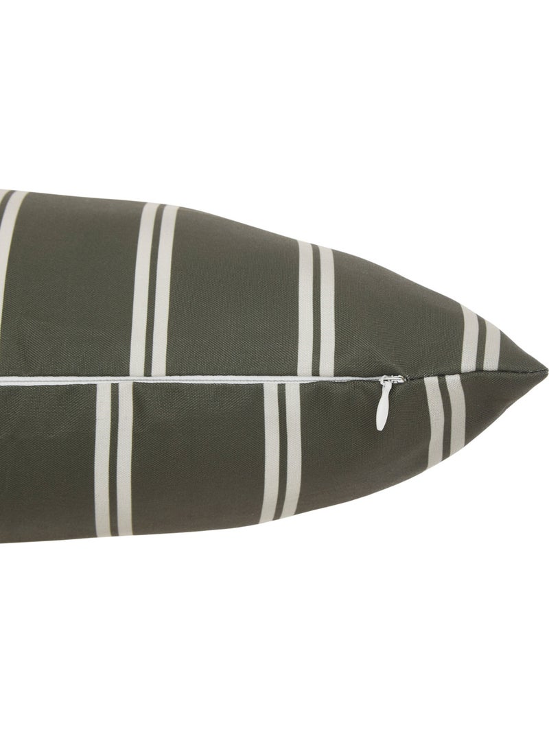 Housse de coussin d'extérieur rayée TILEO Vert foncé - Kiabi