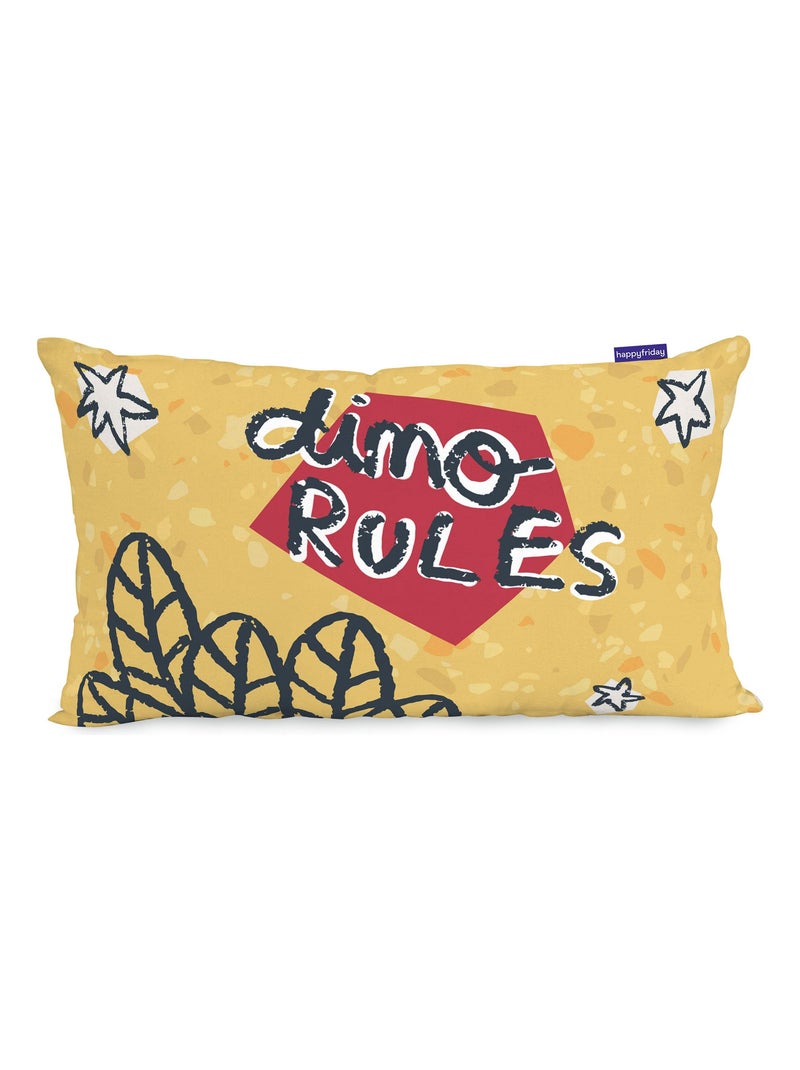 Housse de coussin Dino friends "Happyfriday" Blanc - Kiabi