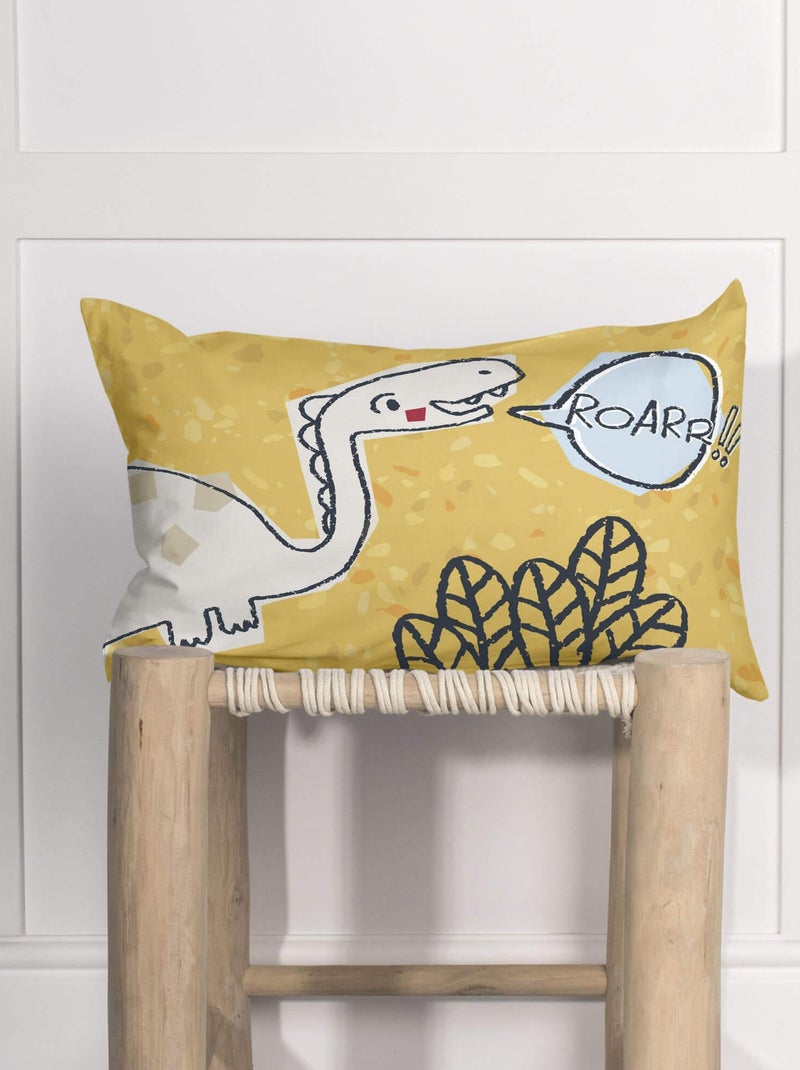 Housse de coussin Dino friends "Happyfriday" Blanc - Kiabi