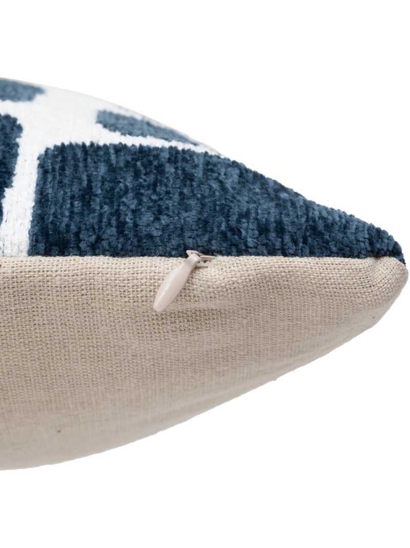 Housse de coussin en chenille JENI Bleu foncé - Kiabi