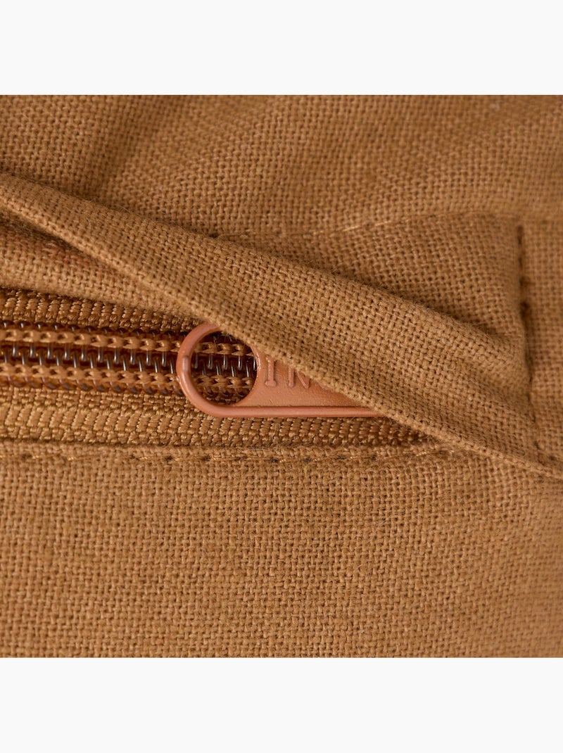 Housse de coussin en coton avec pompons SIENNA Terracotta - Kiabi