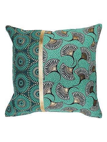 Housse de coussin en coton imprimé or