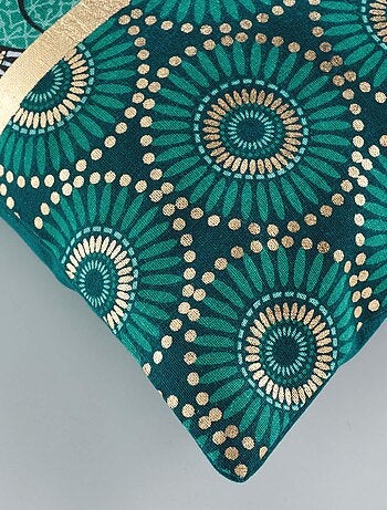 Housse de coussin en coton imprimé or