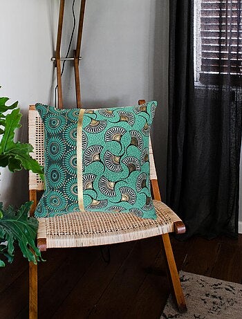 Housse de coussin en coton imprimé or