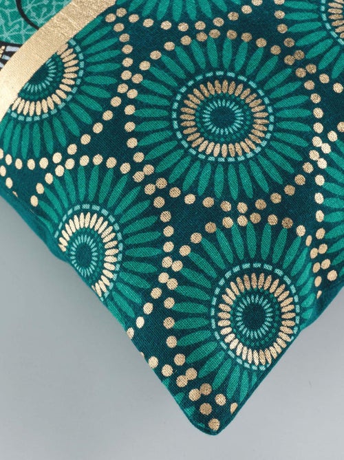 Housse de coussin en coton imprimé or - Kiabi