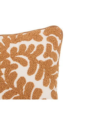 Housse de coussin en coton motif végétal