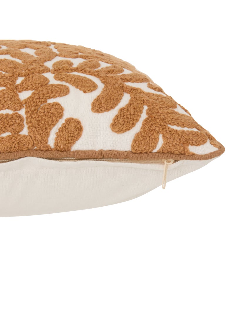 Housse de coussin en coton motif végétal Marron clair - Kiabi