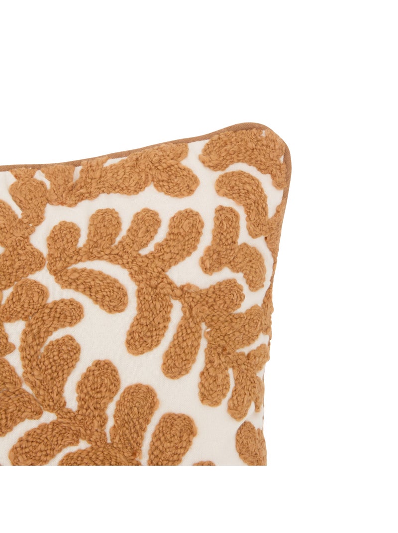 Housse de coussin en coton motif végétal Marron clair - Kiabi