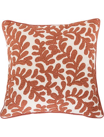 Housse de coussin en coton motif végétal