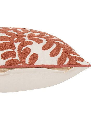 Housse de coussin en coton motif végétal