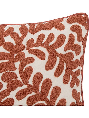 Housse de coussin en coton motif végétal