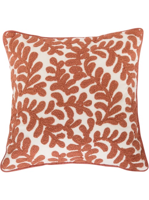 Housse de coussin en coton motif végétal - Kiabi