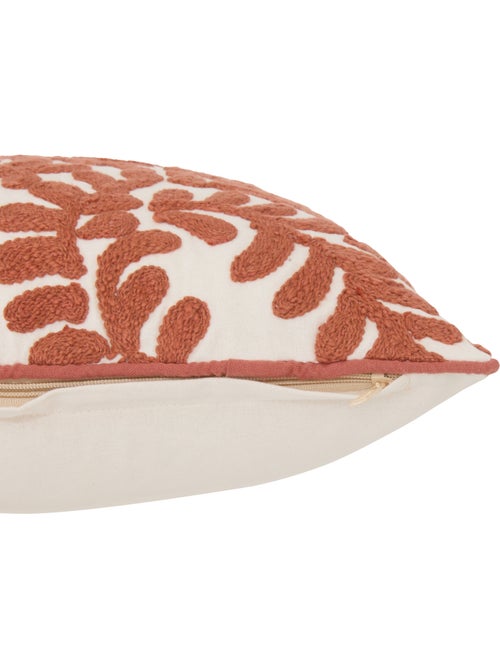 Housse de coussin en coton motif végétal - Kiabi