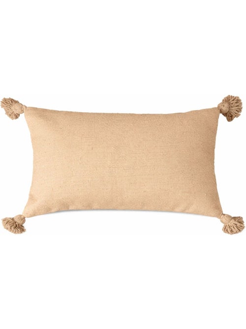 Housse de coussin en laine à pompons - Kiabi
