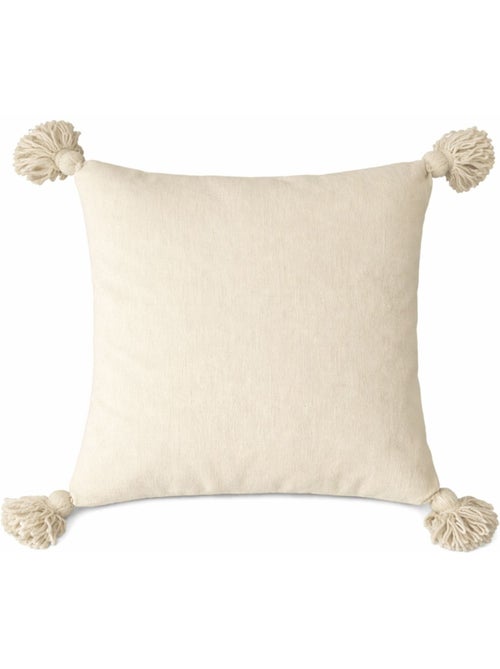 Housse de coussin en laine à pompons - Kiabi