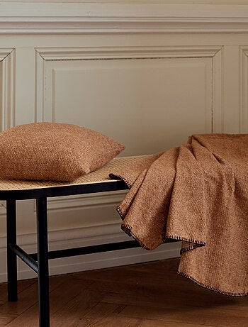 Housse de coussin en laine avec micro-motif losange