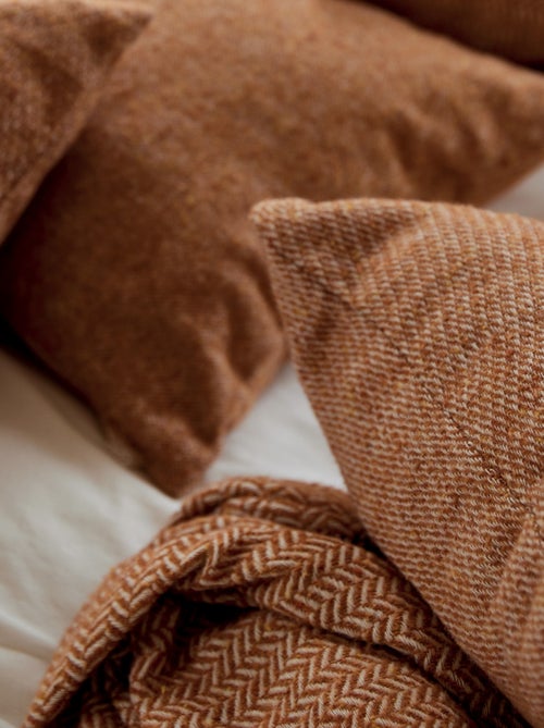Housse de coussin en laine avec micro-motif losange - Kiabi