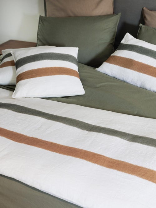 Housse de coussin en lin lavé doublé coton lavé ARIA - Kiabi
