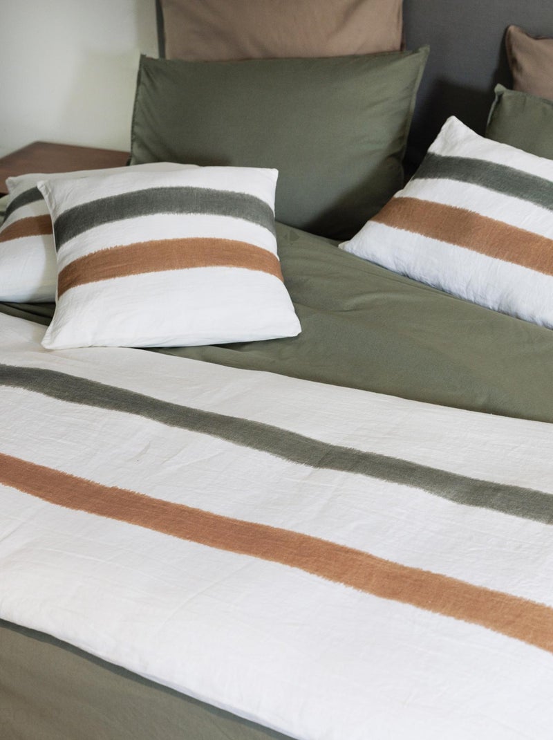 Housse de coussin en lin lavé doublé coton lavé ARIA Cognac - Kiabi