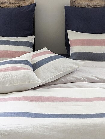 Housse de coussin en lin lavé doublé coton lavé ARIA