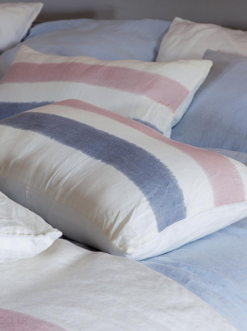 Housse de coussin en lin lavé doublé coton lavé ARIA Rose - Kiabi