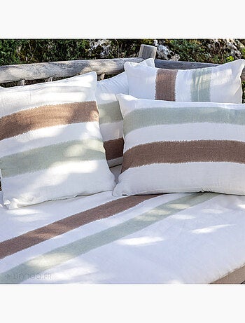 Housse de coussin en lin lavé doublé coton lavé ARIA