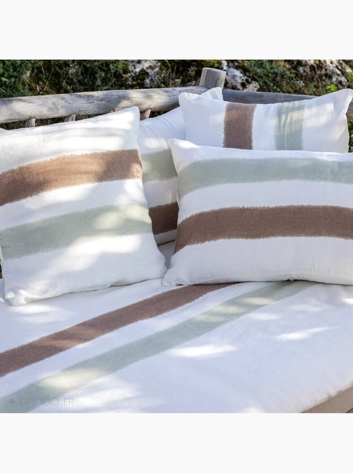 Housse de coussin en lin lavé doublé coton lavé ARIA - Kiabi