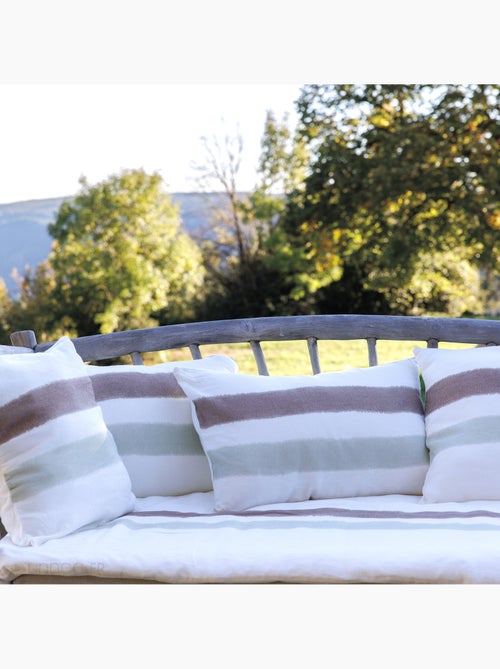 Housse de coussin en lin lavé doublé coton lavé ARIA - Kiabi
