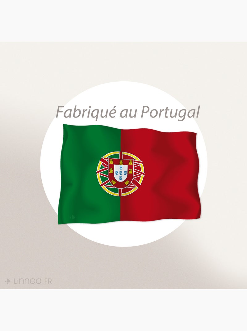 Housse de coussin en lin lavé imprimé végétal doublé coton lavé uni HELIOS Vert anis - Kiabi