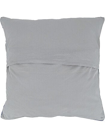 Housse de coussin en lin lavé imprimé végétal doublé coton lavé uni PALAWAN