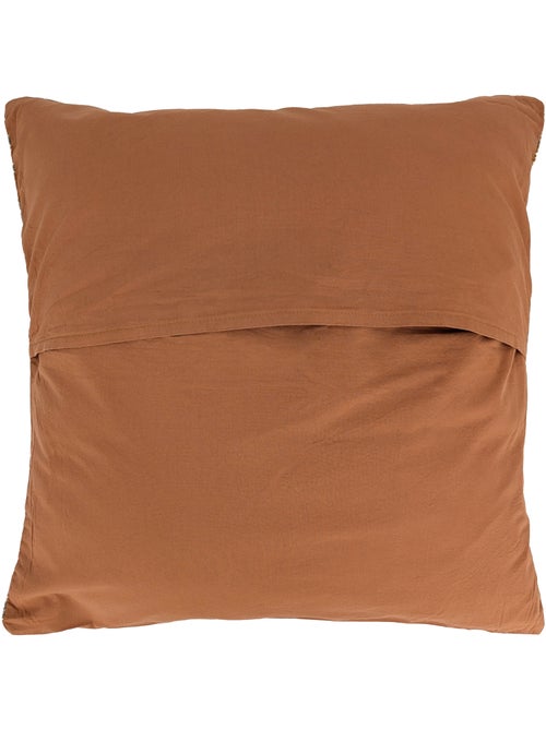 Housse de coussin en lin lavé imprimé végétal doublé coton lavé uni PALAWAN - Kiabi