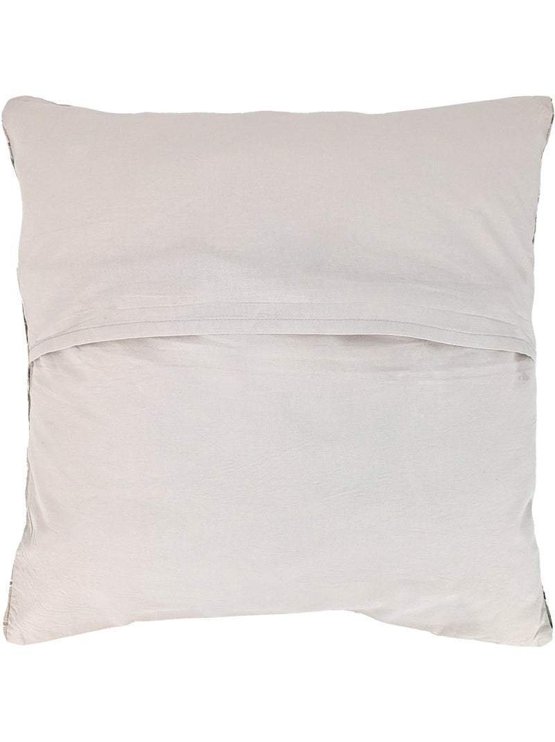 Housse de coussin en lin lavé imprimé végétal doublé coton lavé uni PALAWAN Vert clair - Kiabi