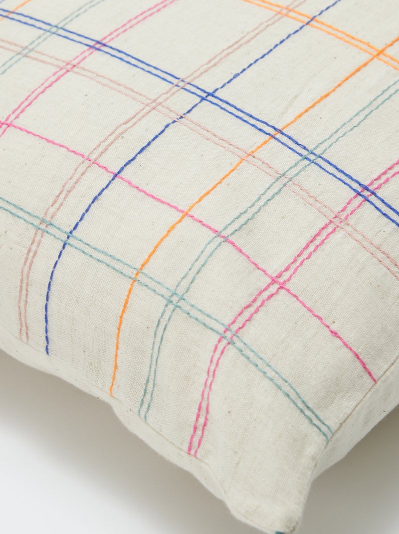 Housse de coussin en lin mélangé (45x45 cm) - Kiabi Home Beige - Kiabi