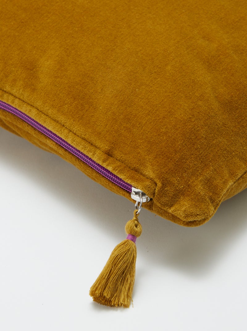 Housse de coussin en velours (45 x 45 cm) JAUNE - Kiabi