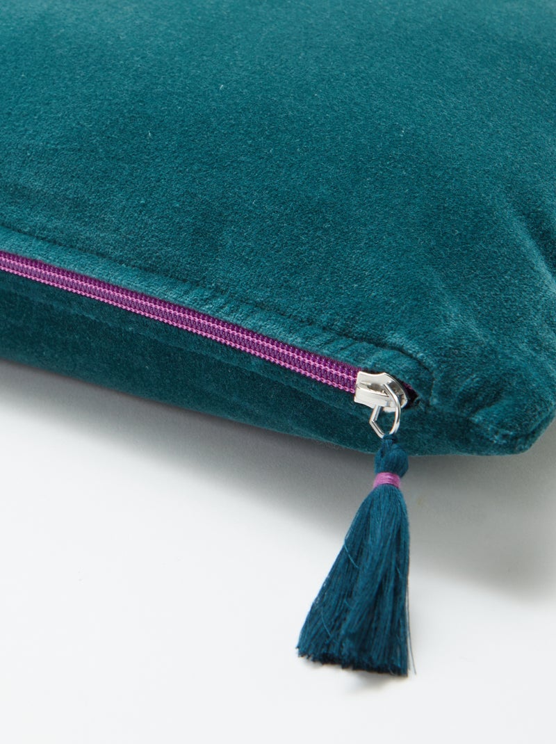 Housse de coussin en velours (45 x 45 cm) VERT - Kiabi