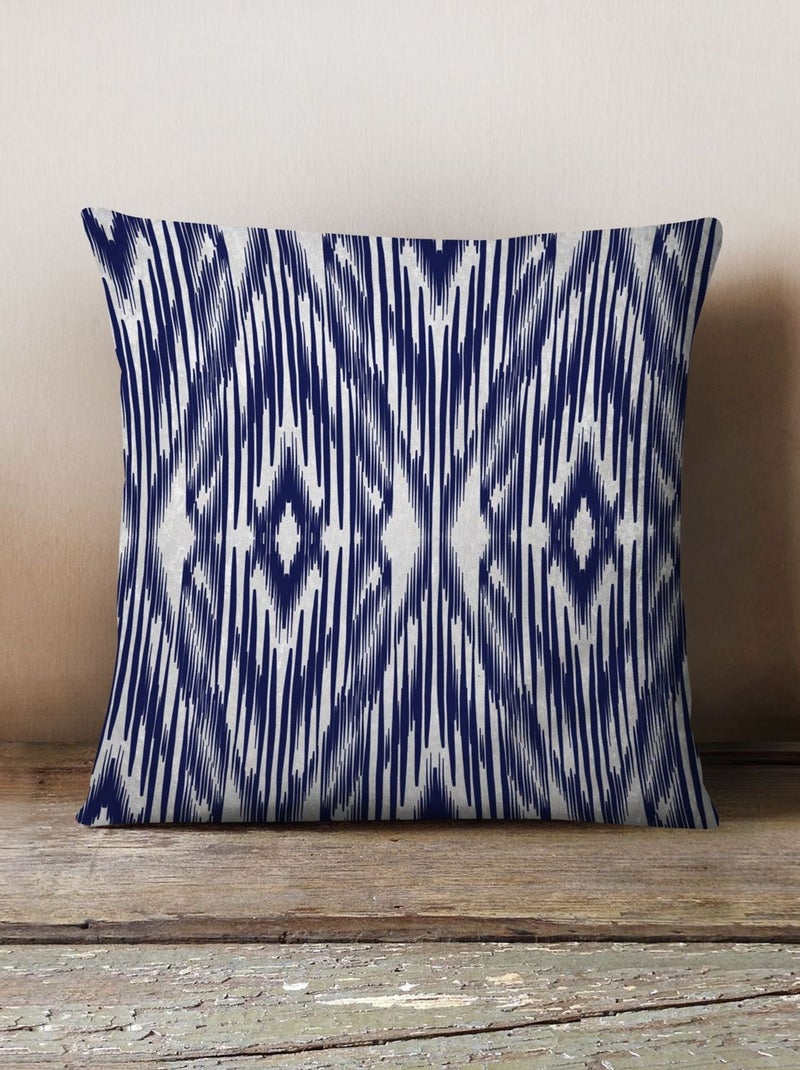 Housse de coussin en velours motifs géométriques LOUKA Bleu - Kiabi