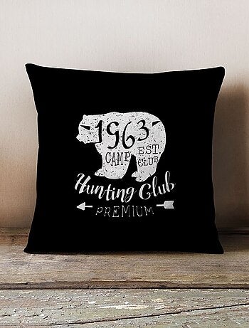 Housse de coussin en velours ours Forest