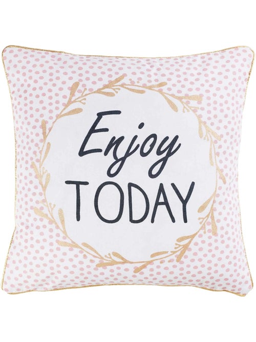 Housse de coussin Enjoy Today - Kiabi