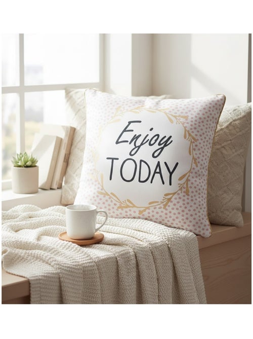 Housse de coussin Enjoy Today - Kiabi