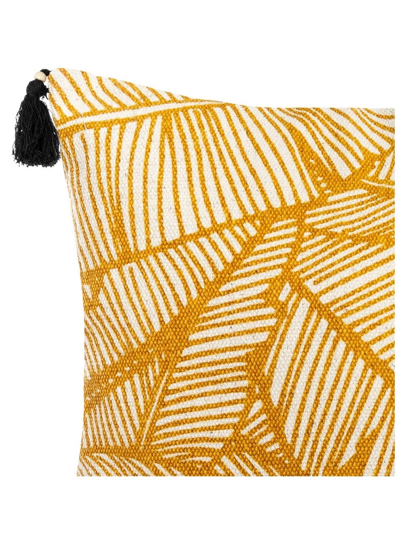 Housse de coussin esprit tropical Jaune - Kiabi