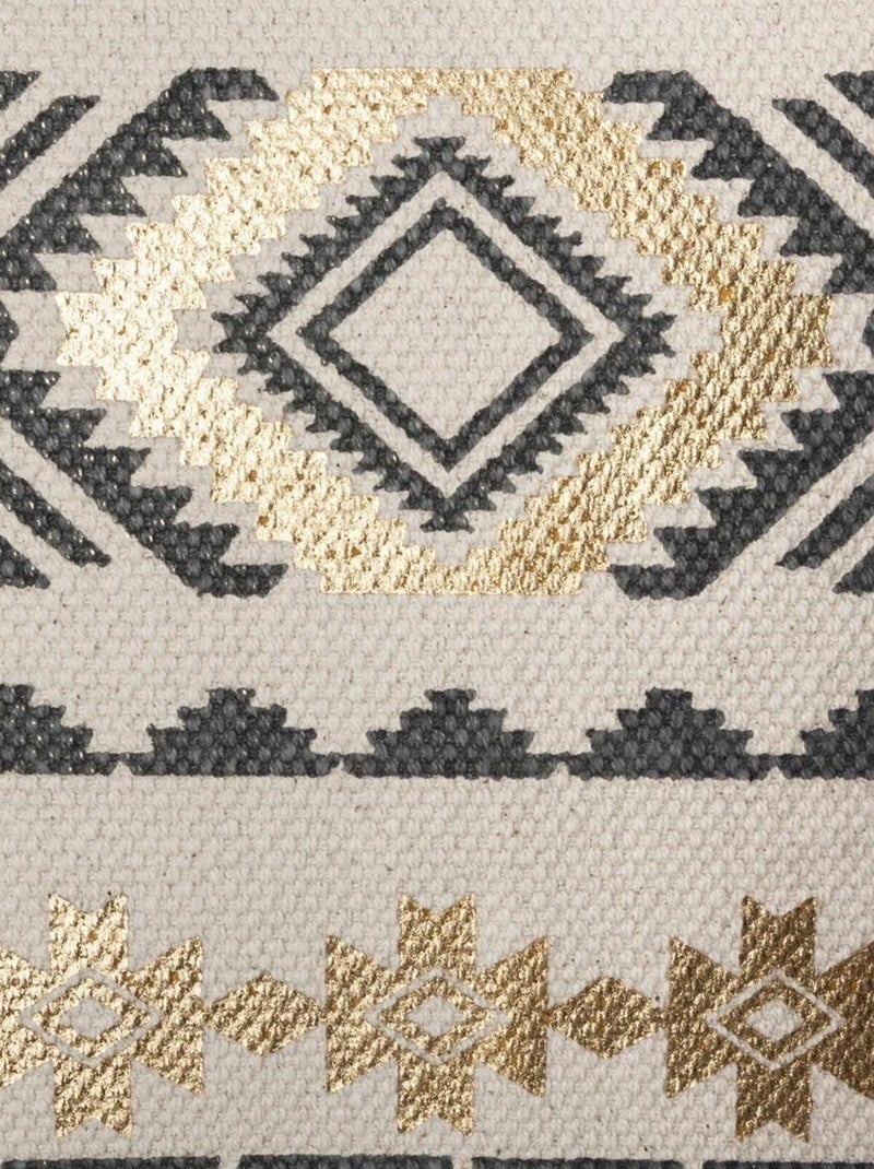 Housse de coussin ethnique et or Gris clair - Kiabi