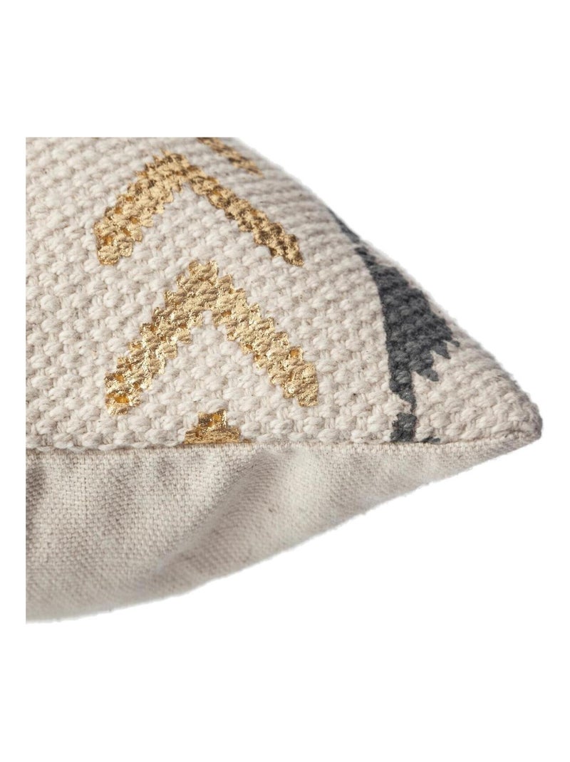 Housse de coussin ethnique et or Gris clair - Kiabi