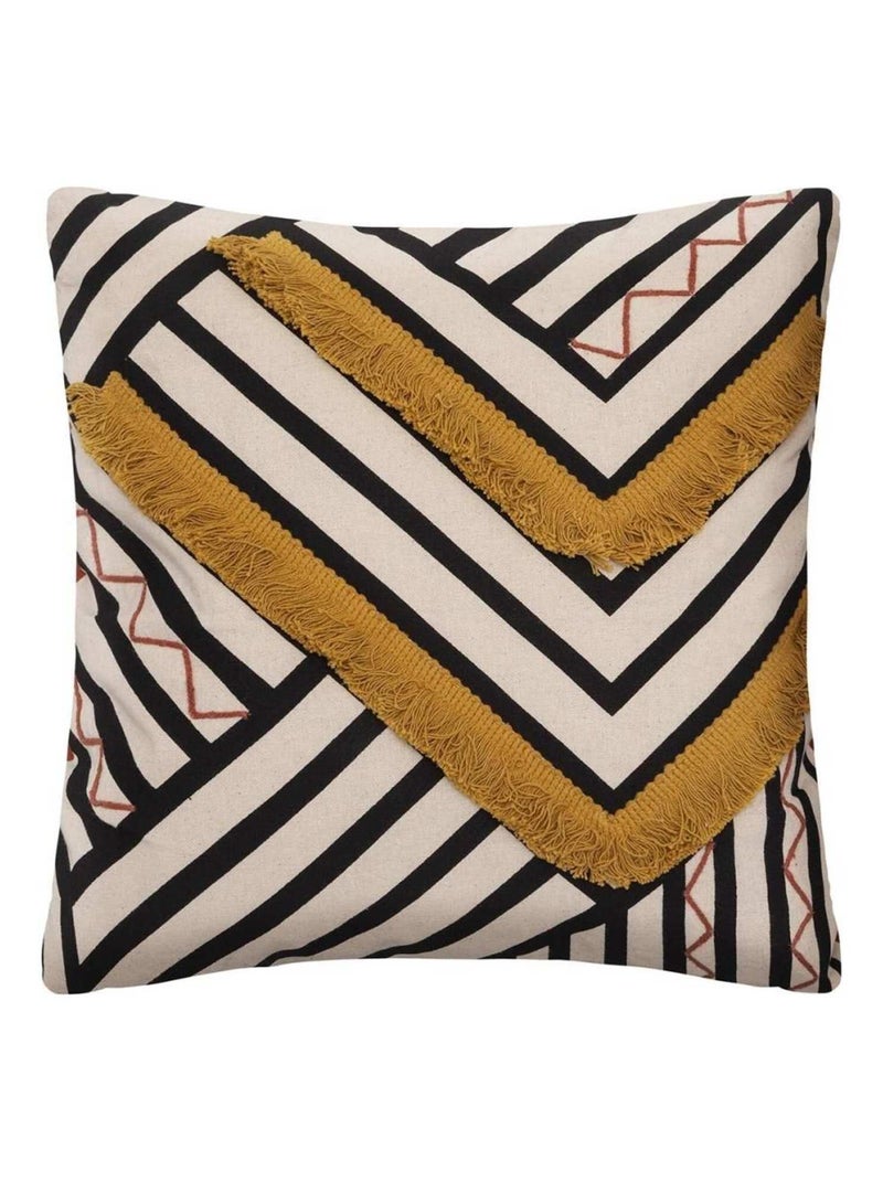 Housse de coussin Etnik brodé 40x40 cm Jaune - Kiabi