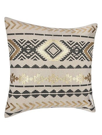 Housse de Coussin Etnik gold gris