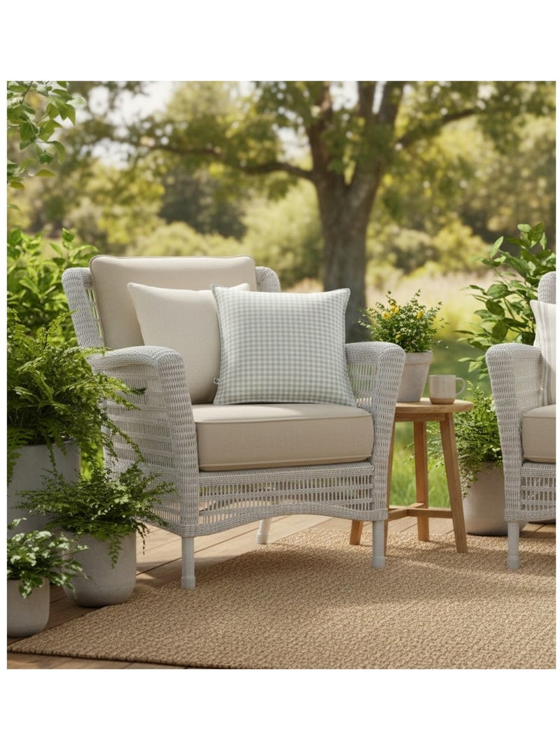 Housse de coussin exterieur deperlant vickie Vert eucalyptus - Kiabi
