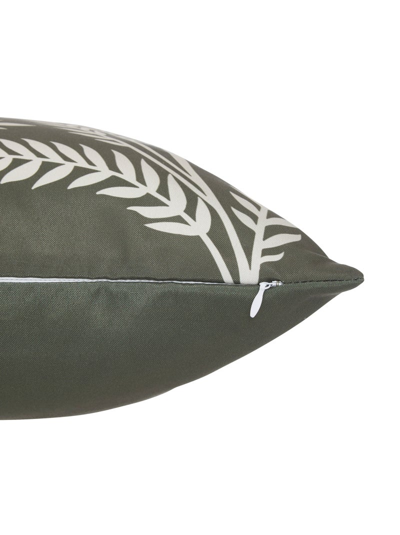 Housse de coussin extérieur motif végétal Vert foncé - Kiabi