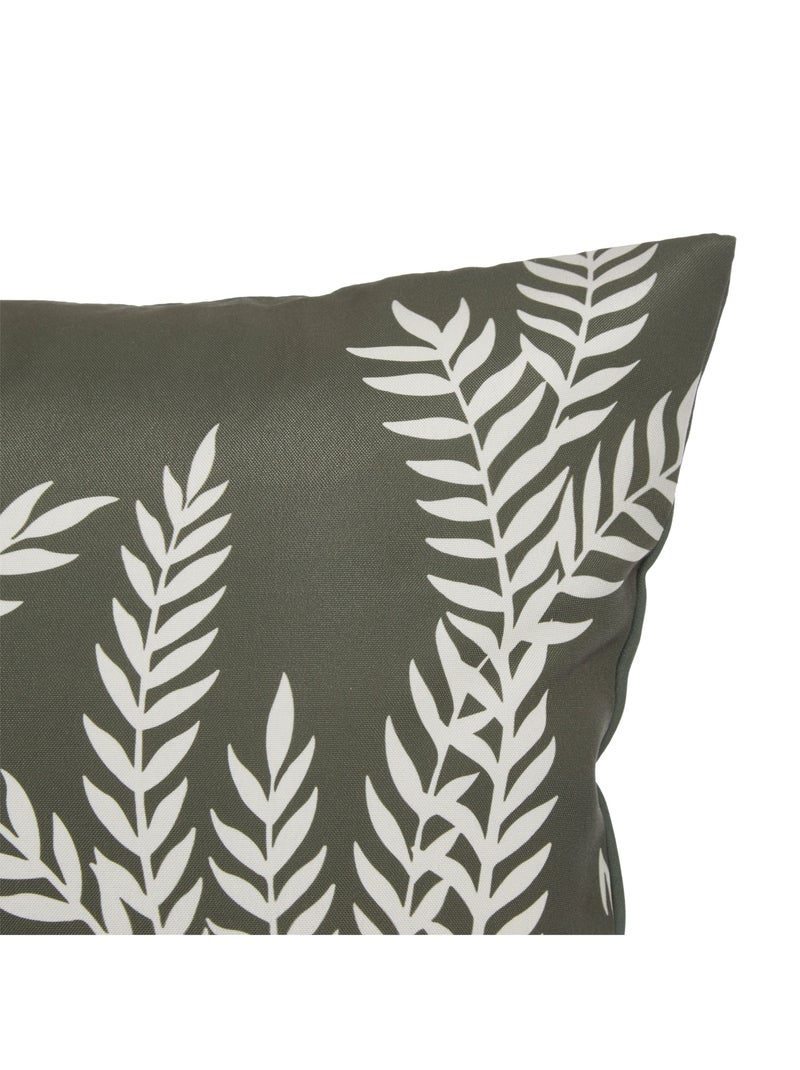 Housse de coussin extérieur motif végétal Vert foncé - Kiabi