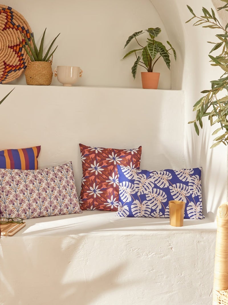 Housse de coussin exterieur Pia raye Bleu - Kiabi